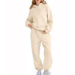 Conjunto de chándales extragrandes estampados de Invierno para mujer de talla grande al por mayor, conjunto de dos piezas, pantalones de chándal y Sudadera con capucha, 100% algodón antibacteriano - Product Image 1