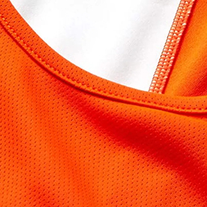 Camiseta Deportiva de Punto sin Mangas para Hombre, Color Naranja Sólido, Cuello Redondo, de Secado Rápido, Fácil de Usar, Calidad Premium - Product Image 5