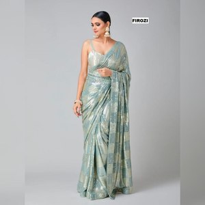 Blusa de Sari Elegante y Moderna, Estilo Étnico Tradicional, para Fiestas, Todas las Temporadas, 60 Gramos, con Bordado de Lentejuelas de 3MM y 5MM, en Oferta - Product Image 3