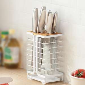 Heavy Duty Metal <b>Knife</b> Stand With Multiple Slots Ideal For Home Kitchen Restaurants And Chef Use Handcrafted From India - Product Image 3