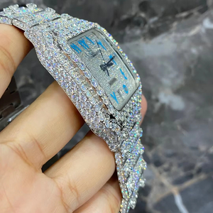 Hip Hop Style Business VVS Moissanite Diamond Automatic Movement Watch Fully Iced Stainless Steel <b>Glass</b> Analog 40mm Unique - Product Image 3