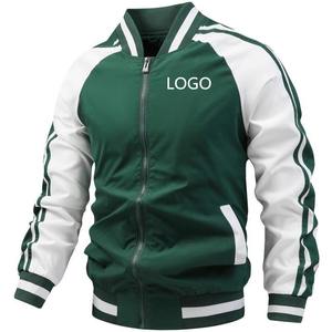 À la mode Noir Blanc Satin Baseball Veste Brodé Dos Full Zip Varsity Sports Bomber Respirant pour le Printemps Automne - Product Image 6