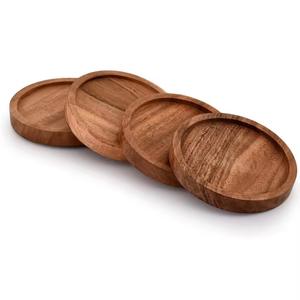 Sous-verres en bois artisanaux, écologiques, pour boissons, café, thé, whisky, bar, hôtel, restaurant, protection de table en bois - Product Image 6