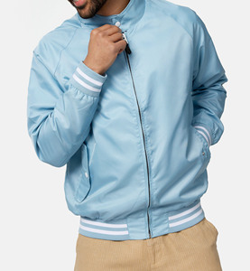 Unisex Custom College Style Varsity Baseball Bomber Jacket Stand Collar Embroidery Plain Dyed Coated for Winter Season - Product Image 1