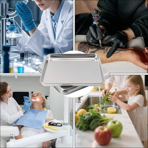 Plateau de stérilisation en acier inoxydable de haute qualité Plateau d'instruments chirurgicaux à double niveau pour une utilisation en clinique certifié CE - Product Image 6