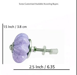 ลูกบิดเซรามิกลายแตงโมสีม่วงมือจับลิ้นชักอุตสาหกรรมแบบดึงสำหรับห้องครัวห้องนั่งเล่น - Product Image 3