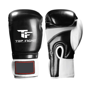 Gant d'entraînement de boxe en gel avec logo personnalisé Fabrication boîte de Kickboxing Mma gagnante en cuir PU noir à lacets - Product Image 3
