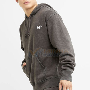 Sweats à capuche à séchage rapide et respirants, lavage à l'acide, impression personnalisée du logo, sweats à capuche pour hommes de haute qualité, lavage à l'acide - Product Image 2