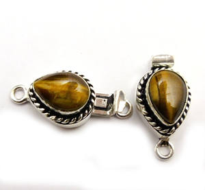 Fermoir de fabrication de bijoux en argent étourneau plaqué or 18 carats antique B628 Boîte de dépôt 1 brin 2 brins 3 brins 21X14X10MM - Product Image 1