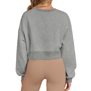 Wholesale Casual Breathable <b>Drop</b> Shoulder Women's Sweatshirt Customized Design Blank Oversize Cropped Women's Hoodies - Product Image 6