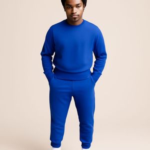 Chándal Vintage lavado con ácido personalizado para hombre, Conjunto de sudadera con capucha y pantalones de chándal de retazos desgastados - Product Image 1