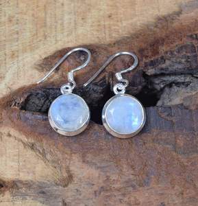 Rainbow <b>Moonstone</b> Stud <b>Earrings</b> 925 Sterling Silver June Birthstone Handmade Dangle Cute Party Silver Plated Jewelry for Women - Product Image 1