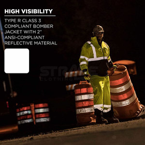 Chaqueta de Trabajo para Hombre de Alta Visibilidad, Nueva, Invernal, Reflectante, Transpirable, de Poliéster, con Certificación CE, de Alta Calidad - Product Image 6