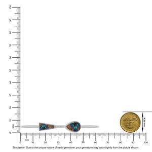 Bracelet ajustable tendance en argent sterling 925 de haute qualité, avec azurite et malachite, serti à la main avec un fermoir en forme de poire - Product Image 2