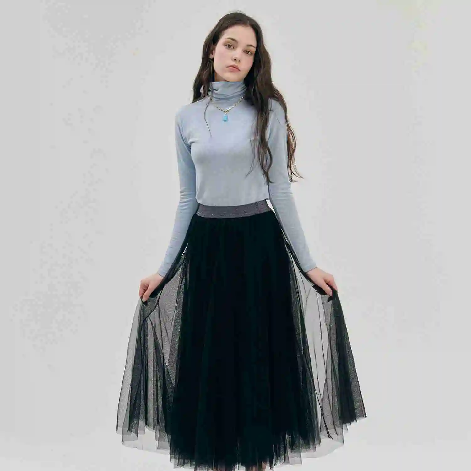 Koreaanse Mode Kleding Lange Flare Sha Rok Black M By Lotte Duty Free
