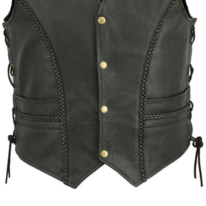 Gilet en cuir respirant pour homme, chaud pour l'hiver, fermeture éclair, haute qualité, séchage rapide, service OEM, style pub personnalisé - Product Image 4