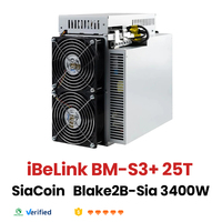 IBeLink BM-S3+ 25TH/s Siacoin SC Miner Blake2B Machine de minage ASIC, machine de minage crypto haute efficacité