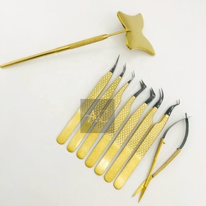 Haute Qualité Plasma Noir Or Enduit En Acier Inoxydable Extension De Cils Pince À Cils Ciseaux Pointe Pointue Cils Miroir - Product Image 4