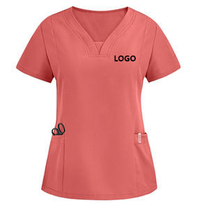 ชุดยูนิฟอร์มพยาบาลผู้ชายแบบขายส่งสั่งทำพิเศษ ชุดสครับคอปกพับ แต่งขอบสีขาว เสื้อคลุมพยาบาลถักสำหรับงานด้านการดูแลสุขภาพ - Product Image 1