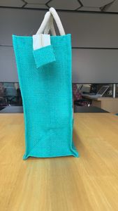 Cosmetic Shopping Handbag Customized Welcome Wedding Guests with Smooth Zipper Closure Laminated <b>Jute</b> <b>Bag</b> for <b>Gifts</b> - Product Image 3