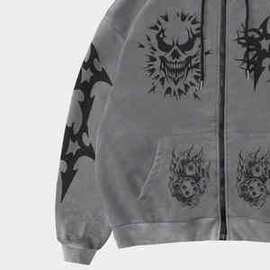 Sudadera con cremallera personalizada con estampado DTF DTG, material transpirable duradero, elegante y cómodo, ideal para gimnasio o uso diario - Product Image 3