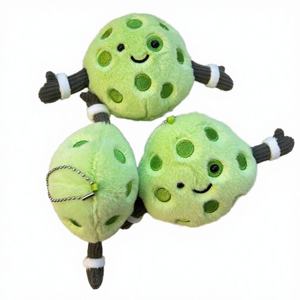 Cute Lightweight UV Printed Cartoon Sports Ball Keychains Plush Soft Football Pickleball Basketball <b>Badminton</b> Tennis Fun - Product Image 2