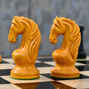 Pièces d'échecs reconstituées de qualité d'exportation, modèle Piatigorsky Cup, en bois d'ébène et de buis, roi de 4,2 cm, à prix avantageux - Product Image 1