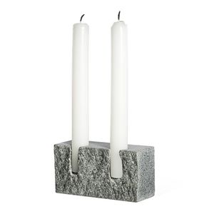 Portavelas de Piedra Natural de Lujo, Moderno, Hecho a Mano, Centro de Mesa de Piedra Gris, Decoración Elegante para Mesa, Oficina, Hogar - Product Image 1