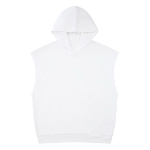 Sweat à capuche sans manches léger pour hommes Options de couleur personnalisées Service OEM Sweat à capuche sans manches Basics Cotton Blended Workout Gym Tank - Product Image 6