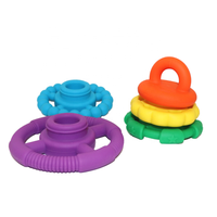 Anneaux empilables en silicone éducatifs Kimkai, arc-en-ciel, Montessori, empilables sensoriels, légers, pour les enfants de 2 à 4 ans