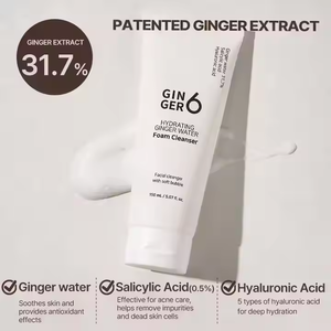 Ginger6, limpiador Facial Natural coreano vegano, espuma de agua de jengibre hidratante con burbujas alcalinas semanales, brillo a base de glicerina - Product Image 4