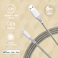 Cable USB-A a Lightning de 1M con Trenzado de Cuero, Diseño Moderno, Certificado MFi para Dispositivos iOS, Teléfonos Móviles, Autos y Computadoras, en Stock