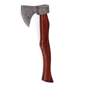 ขวานเหล็กดามัสกัสแบบดั้งเดิม พร้อมน้ำหนักสมดุลและด้ามจับผิวเรียบ สำหรับงานไม้ ขวานเหล็กดามัสกัส - Product Image 1
