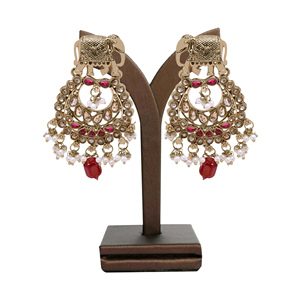 Juego de pendientes colgantes AD reversos, pendientes de diseñador para mujer, Pendientes chapados en Mehandi, pendientes de moda, pendientes indios tradicionales. - Product Image 1