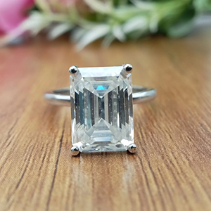D'VINS JEWELS Trendy Classic Engagement Ring Popular Pear VVS Lab Grown Emerald Cut 925 Silver for Anniversary Party Gift - Product Image 1