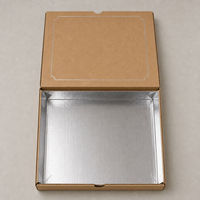 Boîte à pizza en carton ondulé doublée de papier aluminium pour la restauration scolaire, cantines de campus, repas en gros, emballage personnalisé imprimé en gros