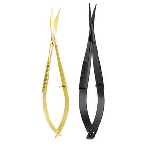 Micro tijeras de alta calidad, cuchillas afiladas y duraderas de Color negro y dorado, tijeras de resorte personalizadas de 2 piezas - Product Image 1