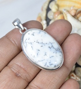 Collier pendentif pierre précieuse opale dendritique collier pendentif opale dendritique en argent sterling 925 cadeau de mariage parfait pour les bijoux d'amour - Product Image 4