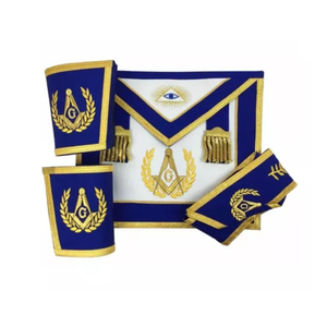 Logotipo de grado masónico Blue Lodge Master Mason Delantal Collar Guanteletes Juego de puños Regalia Regalos Artesanía de metal - Product Image 5