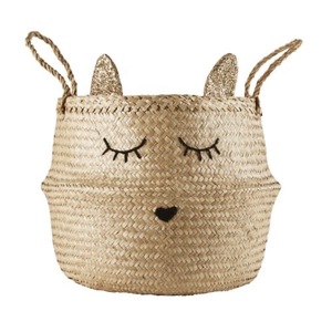 Vietnam Seagrass Storage <b>Basket</b> Eco-Friendly with Carry Handles for Decorative Storage Wholesale for Export - Product Image 1