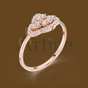 Anillos de circonia cúbica chapados en oro rosa de 18K - Product Image 1