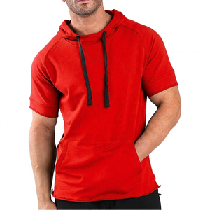 Sudadera con Capucha de Manga Corta para Hombre, Color Verde Oliva, Corte Regular, Secado Rápido, Tejido de Punto, Informal, para Verano - Product Image 5