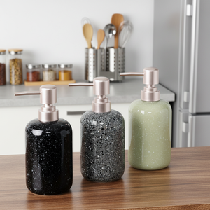 Dispensador de Jabón de Cerámica de Lujo para <span class=keywords><strong>Baño</strong></span> y Cocina, Dispensador de Jabón de Manos Ecológico Recargable con Diseño Decorativo para el Hogar - Product Image 2
