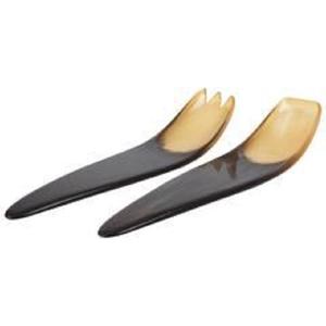Designer à la mode corne naturelle serveur de salade cuillère et fourchette haute qualité vraie corne salade service couverts 2 pièces corne vaisselle - Product Image 1