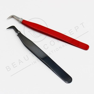 Red <b>Glitter</b> Color Eyelash Extension Isolation Tweezers High Grade Stainless Steel Volume Lash Tweezers - Product Image 6