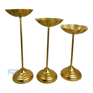 3 Pcs Iron 3D Stand Bowl Urli Set for Festival Decoration and Gifting Modern & Traditional Design - Product Image 4