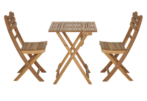 Ensemble de bistro en acacia, 3 pièces, mobilier d'extérieur en bois naturel pour usage extérieur à usages multiples pour cuisine hôtel villa sous-sol - Product Image 5