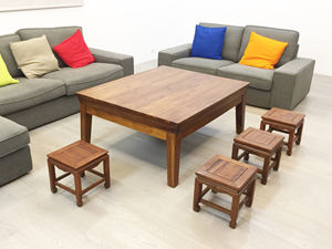 Support de présentation décoratif en bois de teck antique-moderne chinois de 30 cm de haut, étagère à fleurs classique, support pour meubles de maison - Product Image 6