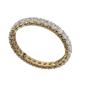 Anillo de Diamantes Cultivados en Laboratorio de 14K de OMKAR JEWELS, Anillo Apilable de Plata de Ley y Oro, Corte Brillante, Certificado por IGI - Product Image 1