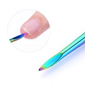 Outil de pousse-cuticules d'ongle en acier inoxydable avec logo personnalisé, durable, léger, réutilisable, double usage, vente en gros d'accessoires de manucure OEM - Product Image 5